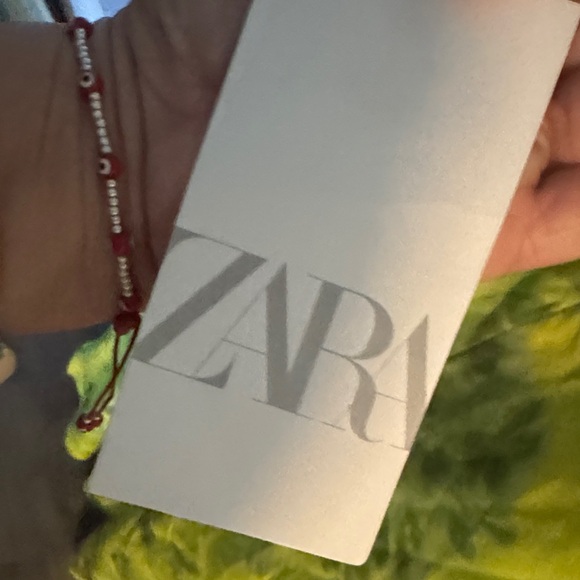 NWT Zara Lime Green Floral Dress.#1 - Picture 5 of 7